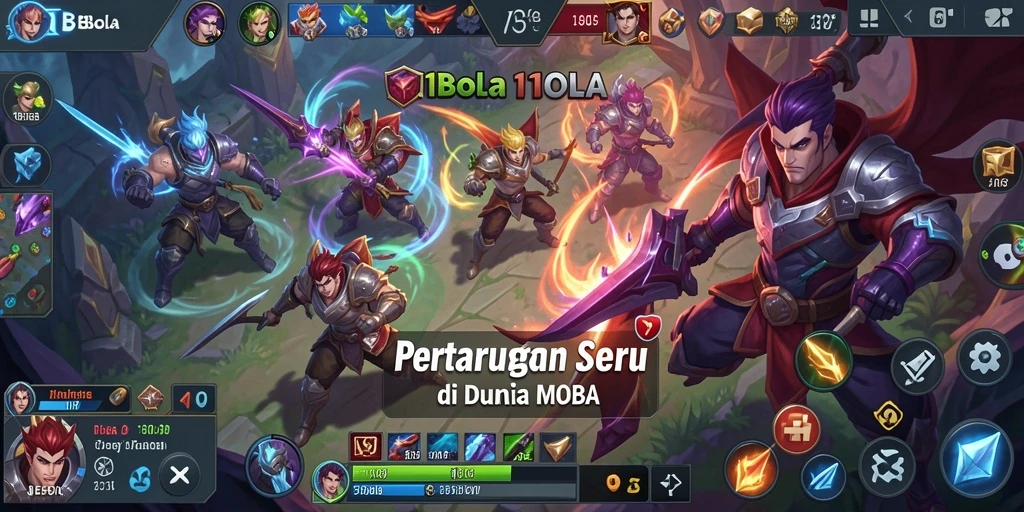 Screenshot gameplay 11BOLA dengan pertempuran seru antara dua tim.