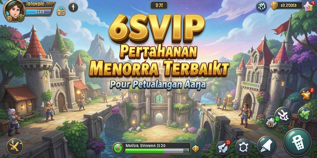 Screenshot 6SVIP menampilkan aksi pertahanan menara yang mendebarkan.