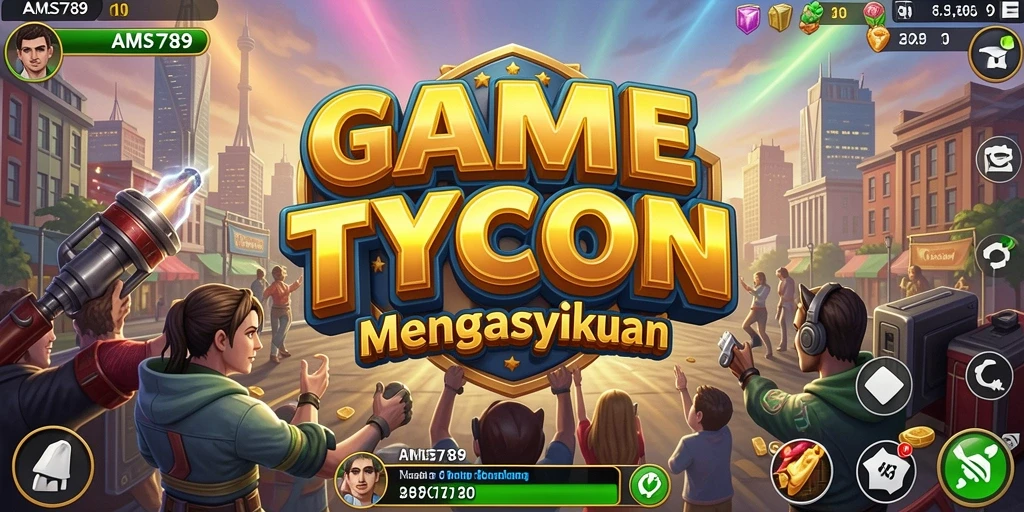 Tangkapan layar utama AMS789 menampilkan gameplay Tycoon yang seru.