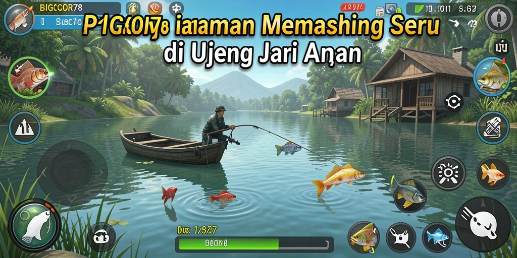 Tangkapan ikan beragam dalam permainan memancing yang seru.