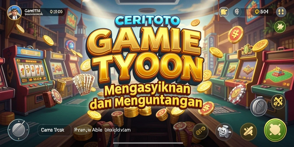 Tampilan gameplay CERITOTO dengan elemen manajemen Tycoon yang seru.