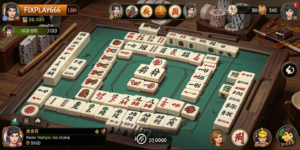 Screenshot gameplay FIXPLAY666 yang menampilkan serunya bermain Mahjong.