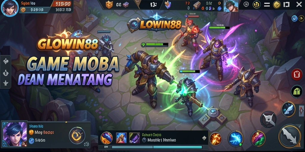 Screenshot GLOWIN88 menampilkan aksi pertarungan tim yang mendebarkan di arena.