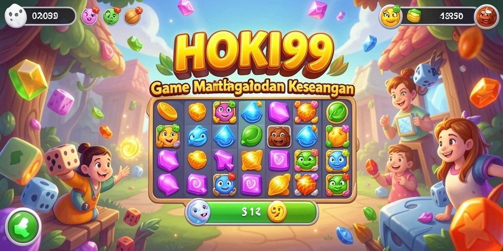 Tampilan gameplay HOKI99 dengan elemen Match-3 yang menarik.