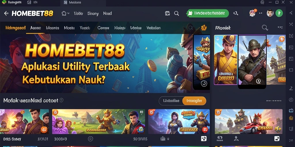 Tampilan utama HOMEBET88 dengan fitur Utility yang menarik.