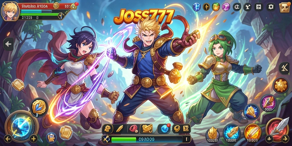 Screenshot JOSS777 menampilkan aksi karakter Anime yang dinamis.