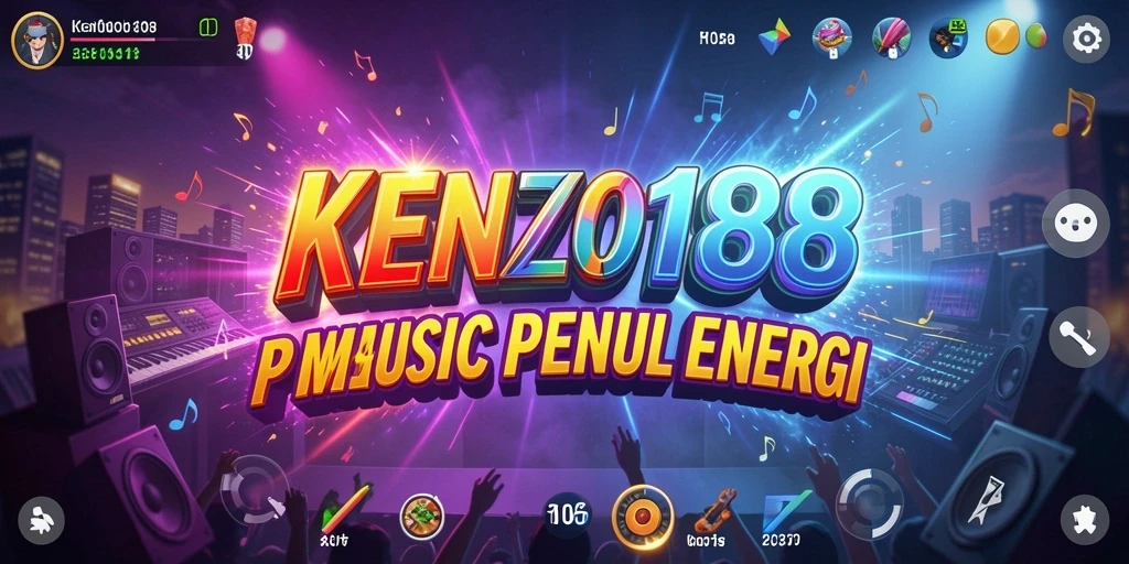 Tampilan gameplay KENZO188 yang menakjubkan di tengah aksi musik.