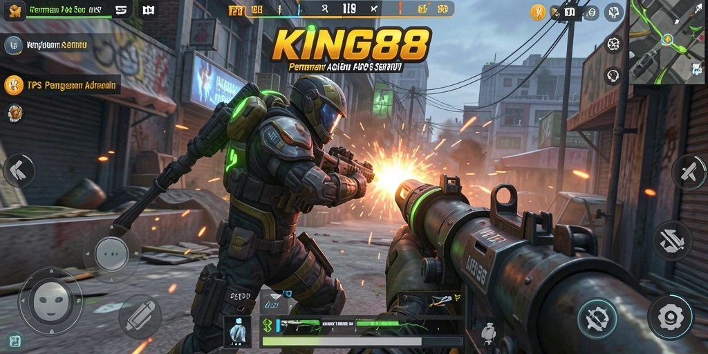 Gameplay seru KING88 dengan aksi tembak-menembak yang intens.