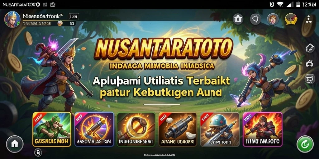 Tampilan antarmuka NUSANTARATOTO yang menarik untuk aplikasi Utility.