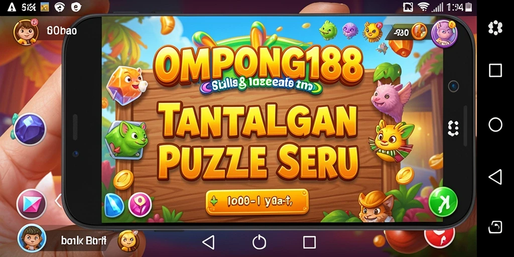 Screenshot OMPONG188 menampilkan tantangan puzzle yang seru.