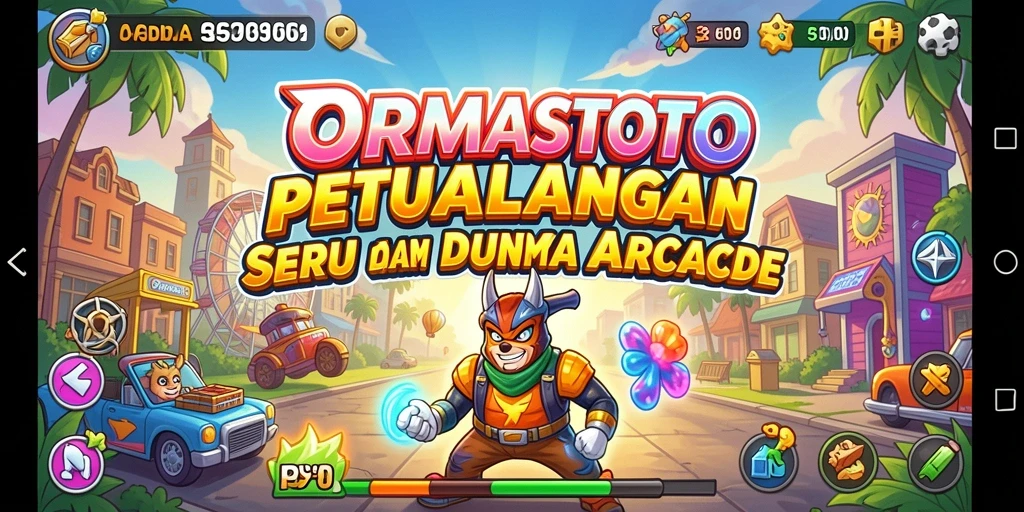 Screenshot gameplay ORMASTOTO yang menampilkan aksi seru di dunia arcade.