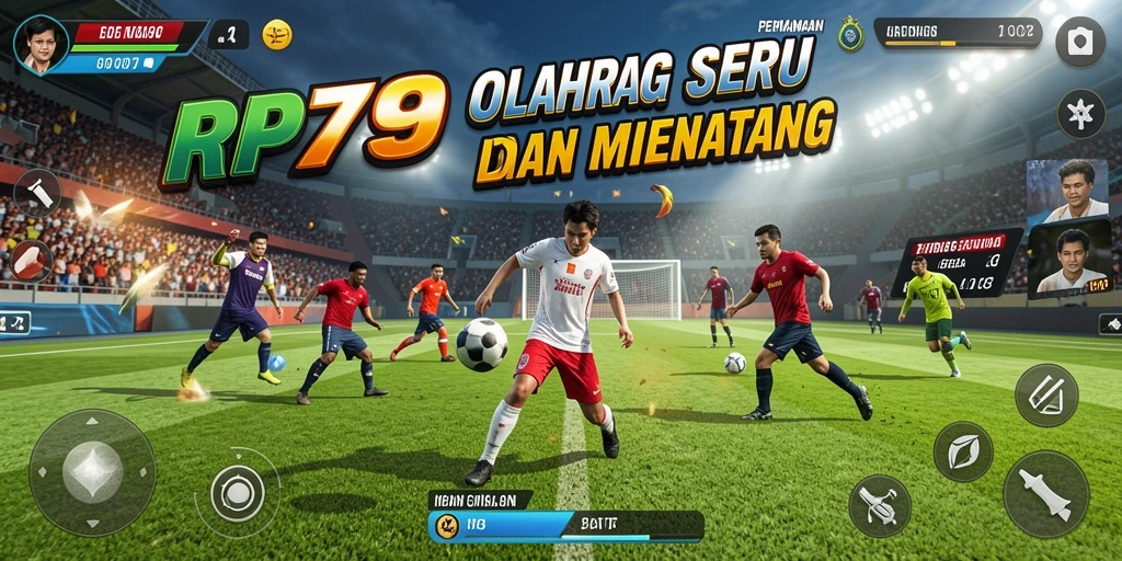 Screenshot RP79 yang menunjukkan aksi gameplay olahraga yang mendebarkan.