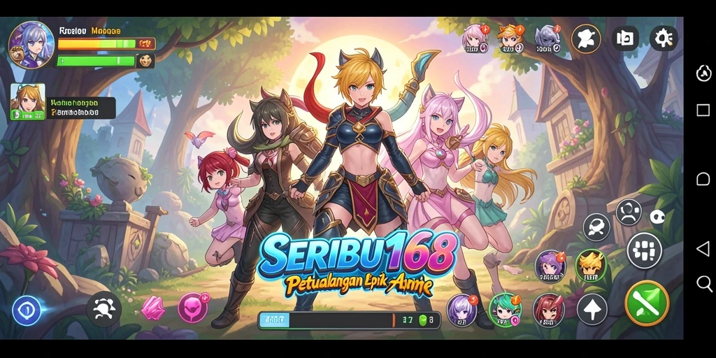 Tangkapan layar gameplay SERIBU168 menampilkan aksi seru di dunia anime.