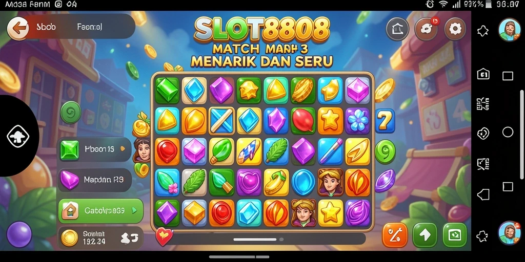 Tampilan gameplay menarik dari SLOT8808 dalam genre Match-3.
